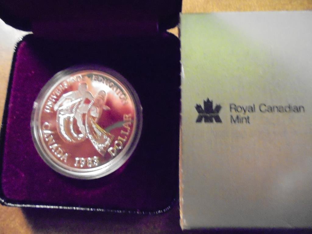 1983 CANADA EDMONTON SILVER DOLLAR PROOF .3750 OZ. ASW, (1 of 2)