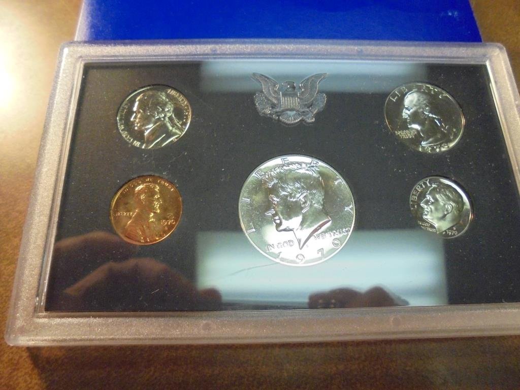 1970 US PROOF SET WITH BOX, 40% SILVER JFK HALF (1 of 2)