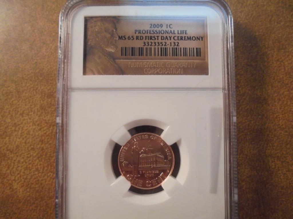 2009 LINCOLN PROFESSIONAL CENT NGC MS65RD 1ST DAY (1 of 2)