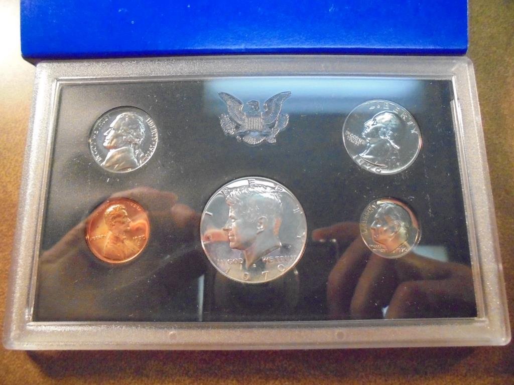 1970 US PROOF SET WITH BOX, 40% SILVER JFK HALF (1 of 2)