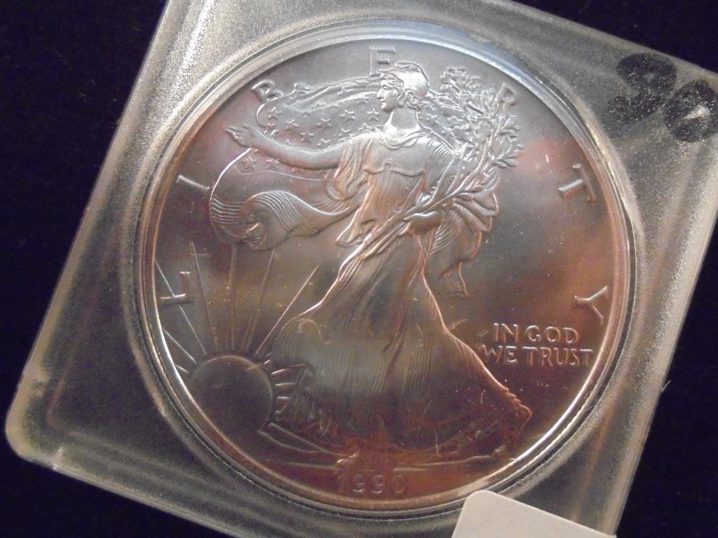 1990 AMERICAN SILVER EAGLE UNC (1 of 2)