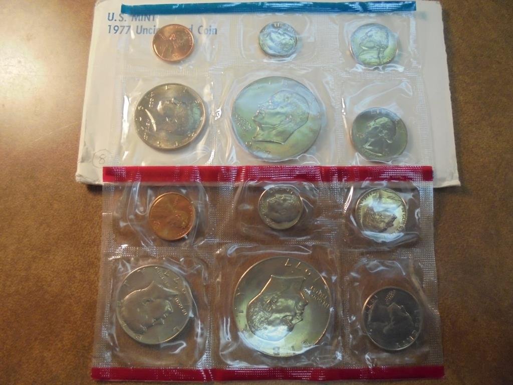 1977 US MINT SET (UNC) P/D (WITH ENVELOPE) (1 of 2)