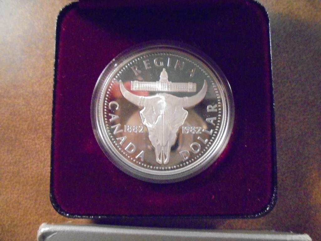 1982 CANADA REGINA SILVER DOLLAR PROOF .3750 OZ. ASW, (1 of 2)