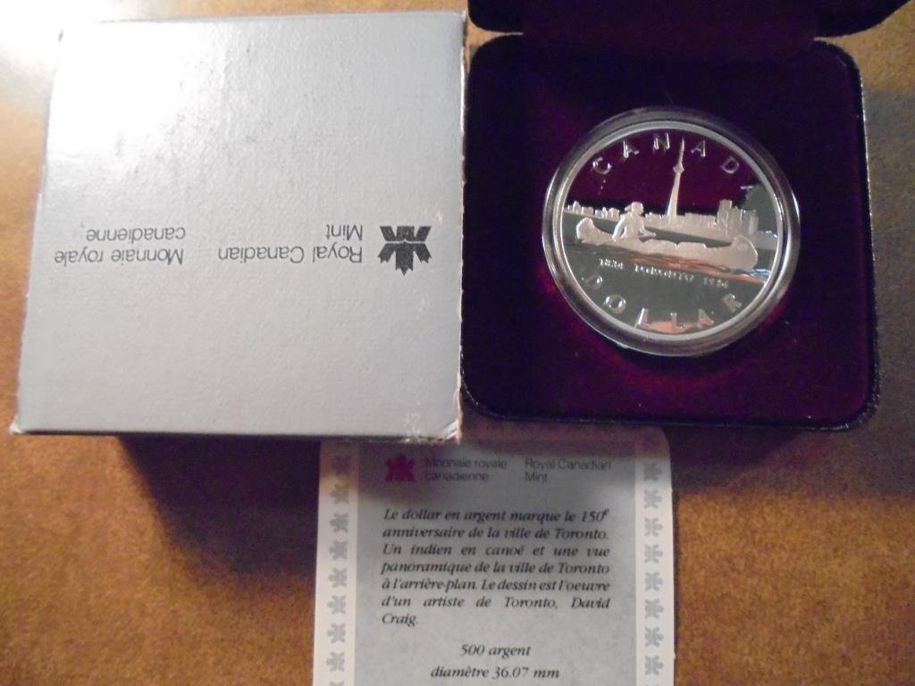 1984 CANADA TORONTO SILVER DOLLAR PROOF .3750 OZ. ASW, (1 of 2)