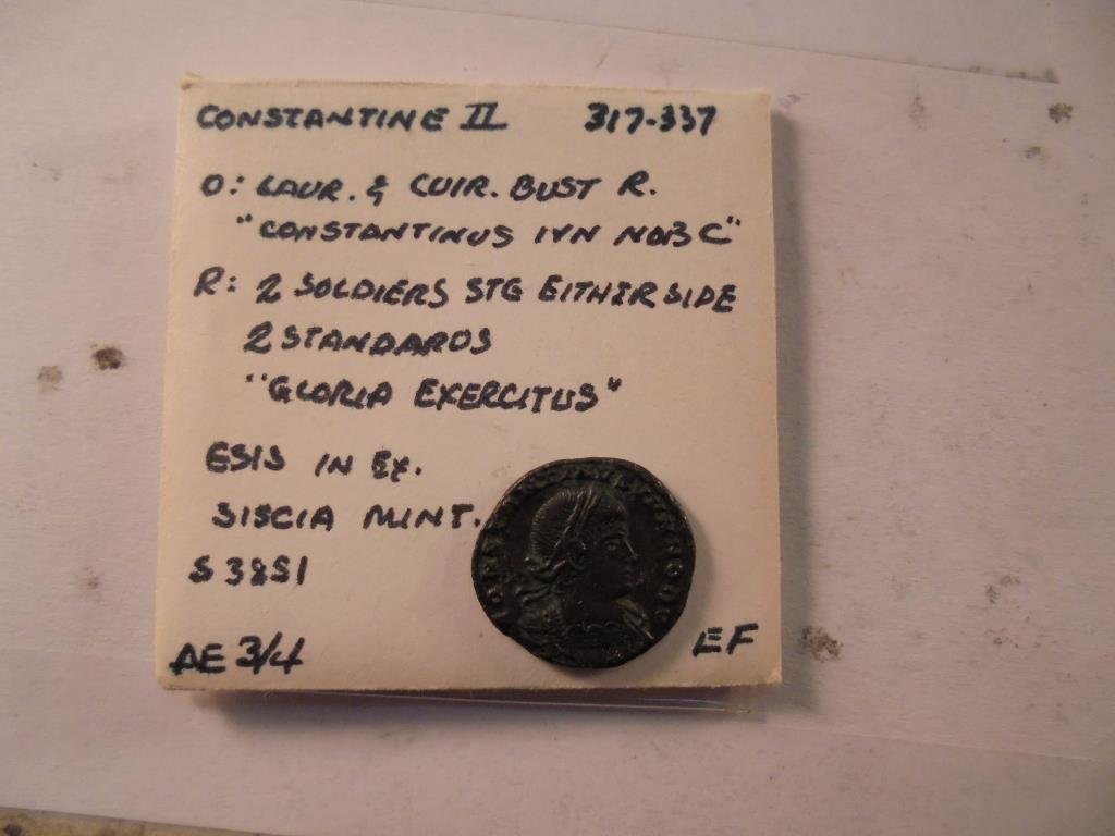 317-337 A.D. CONSTANTINE II ANCIENT COIN XF (1 of 2)
