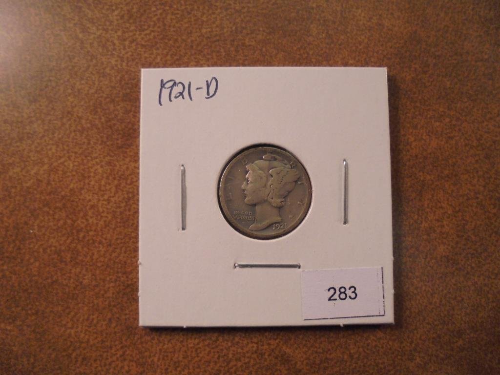 1921-D MERCURY DIME KEY DATE: You must call or email us with your credit card number directly