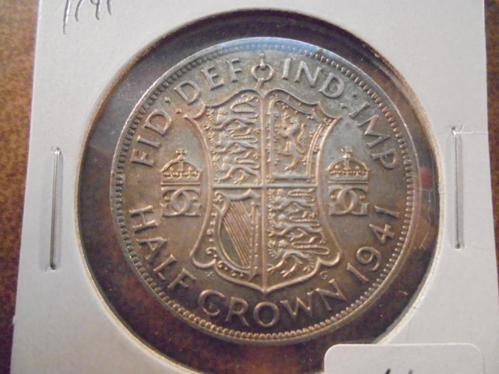 1941 GREAT BRITAIN SILVER HALF CROWN (1 of 2)