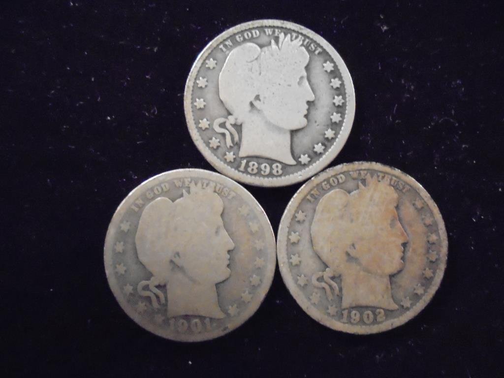 1898, 1901 & 1902-O BARBER QUARTERS (1 of 2)
