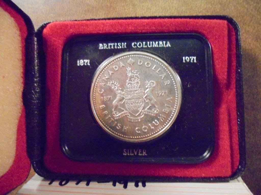 1971 CANADA BRITISH COLUMBIA SILVER DOLLAR .3750 OZ. (1 of 2)