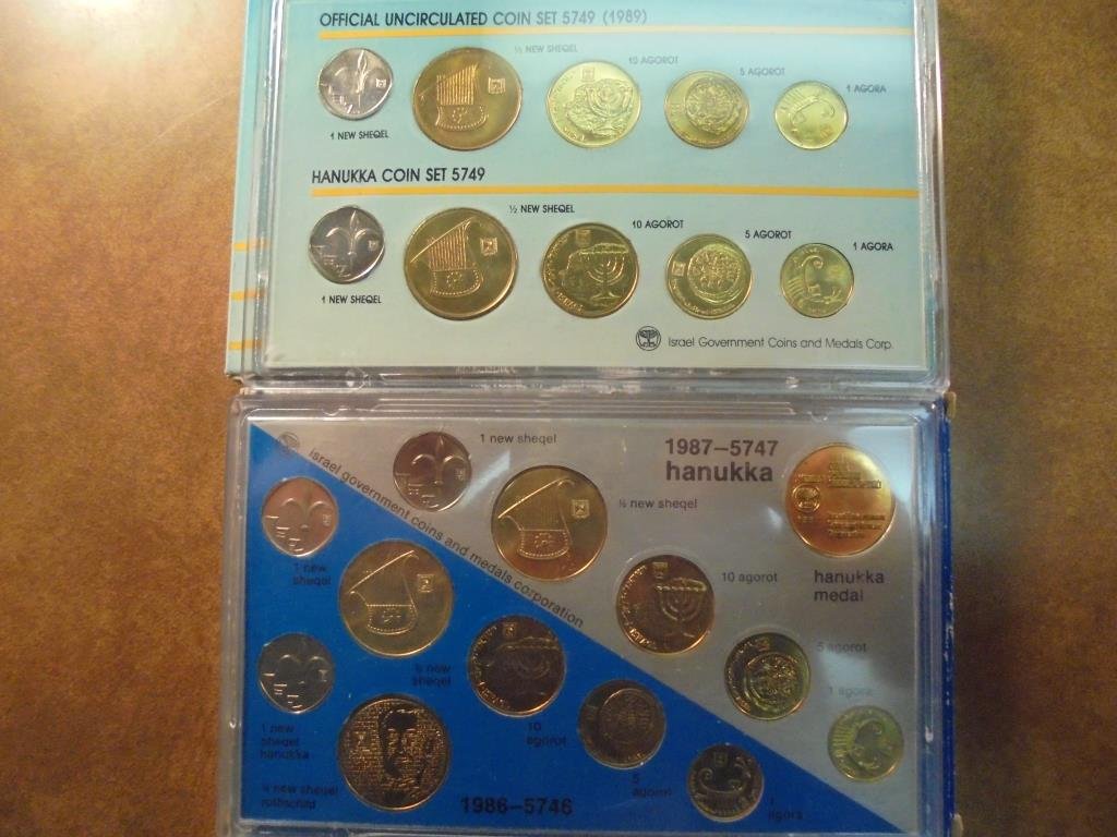 1986/87 & 1989 ISRAEL UNC COIN SETS ORIGINAL MINT (1 of 2)