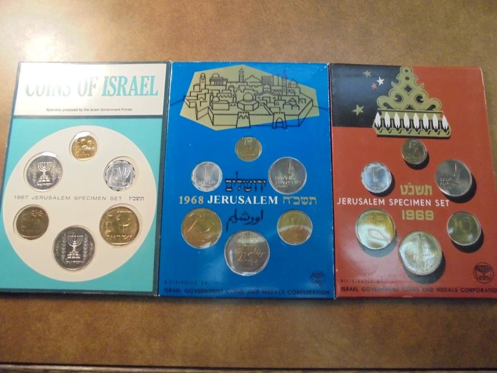 1967 ,68 & 69 JERUSALEM SPECIMEN SETS ORIGINAL MINT (1 of 2)