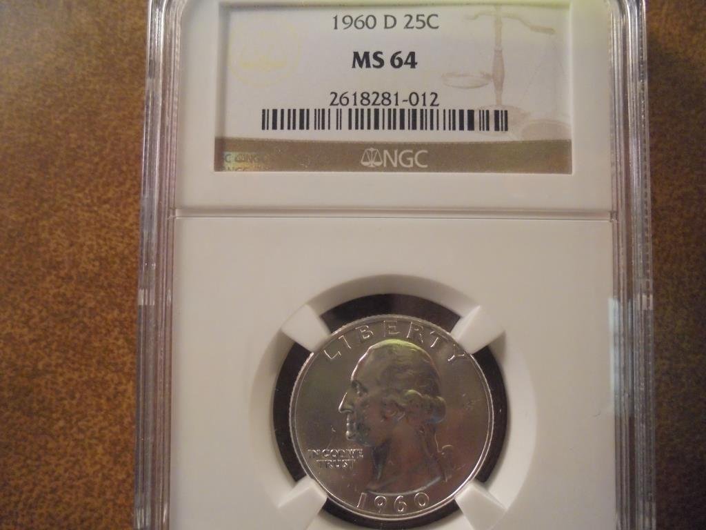 1960-D WASHINGTON SILVER QUARTER NGC MS64 (1 of 2)