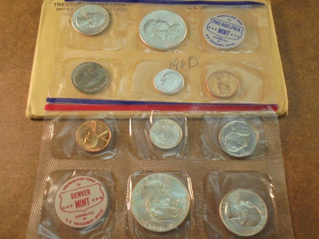1960 SILVER US MINT SET (UNC) P/D (WITH ENVELOPE) (1 of 2)