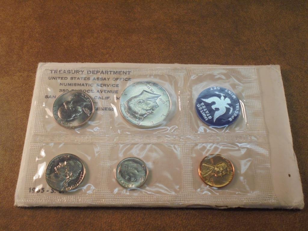 1965 US SPECIAL MINT SET WITH ENVELOPE 40% SILVER JOHN (1 of 2)