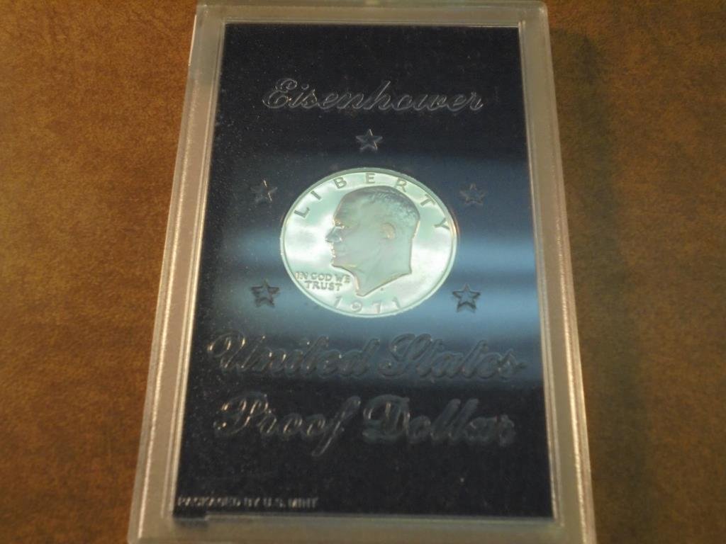 1971-S IKE SILVER DOLLAR PROOF (BROWN PACK) NO BOX (1 of 2)