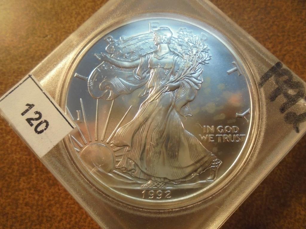 1992 AMERICAN SILVER EAGLE UNC (1 of 2)