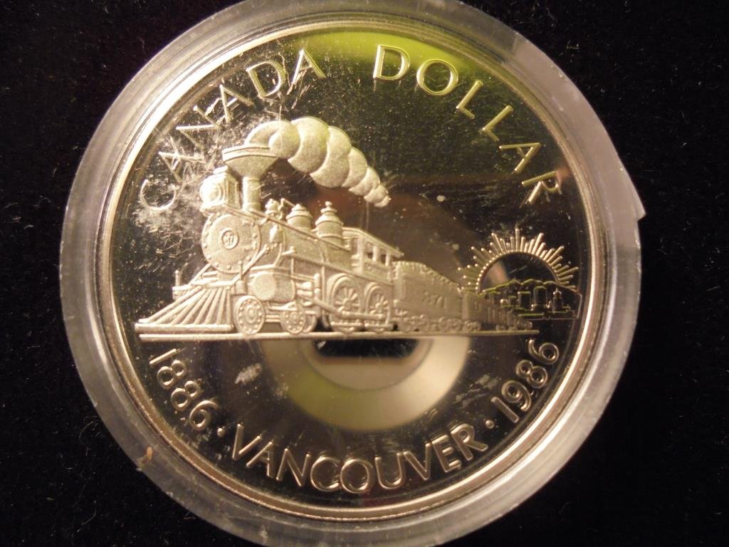 1986 CANADA VANCOUVER SILVER DOLLAR PROOF .3750 OZ. ASW (1 of 2)