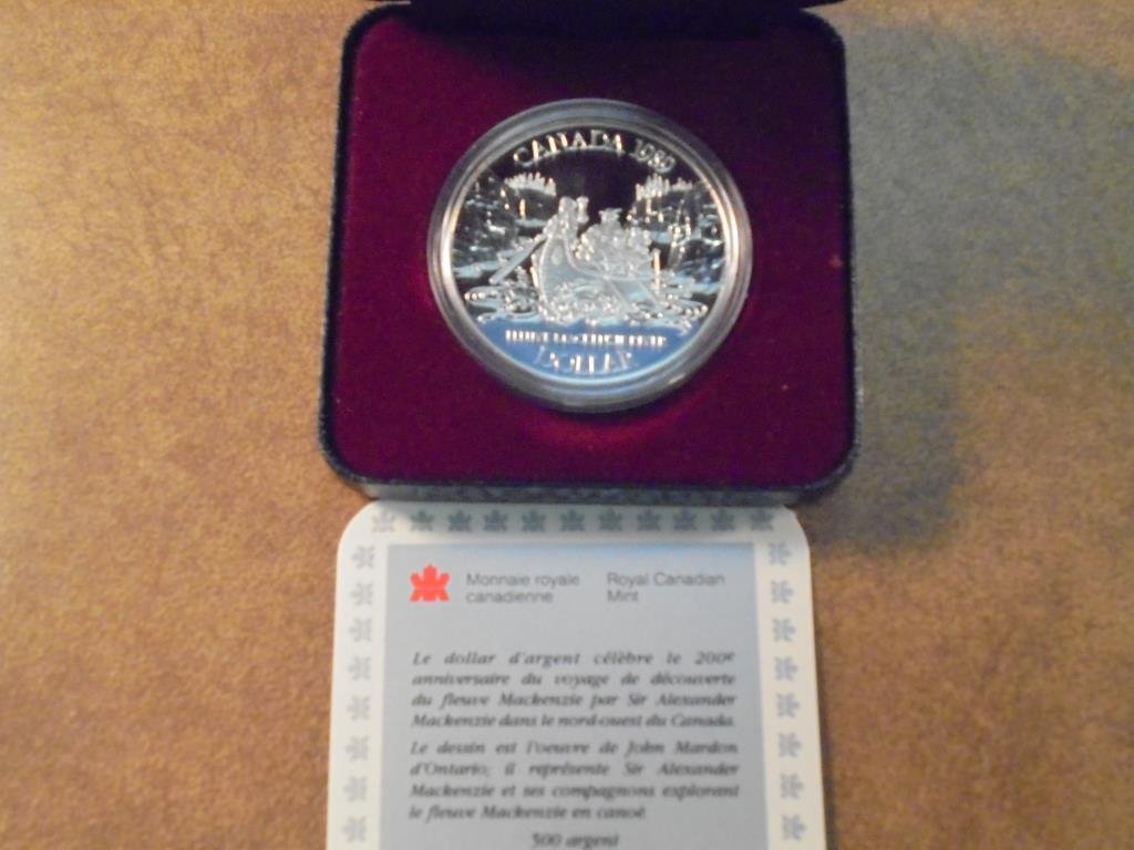 1989 CANADA MACKENZIE RIVER SILVER DOLLAR PROOF .3750 (1 of 2)
