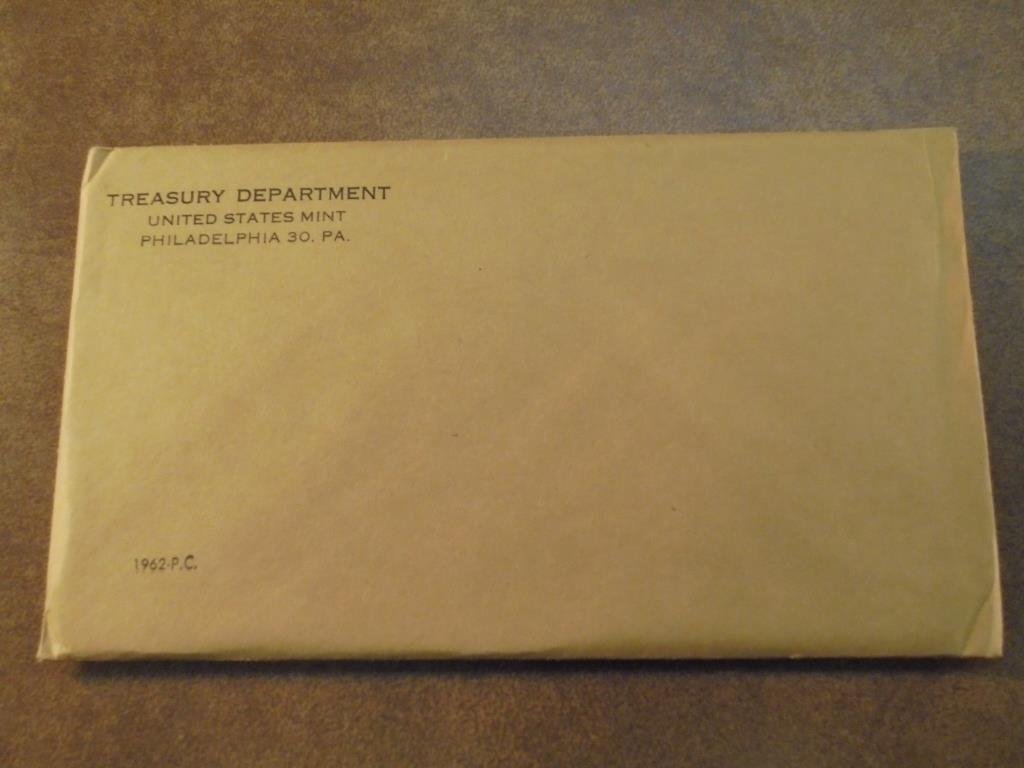 1962 US SILVER PROOF SET (WITH ENVELOPE) SEALED (1 of 2)