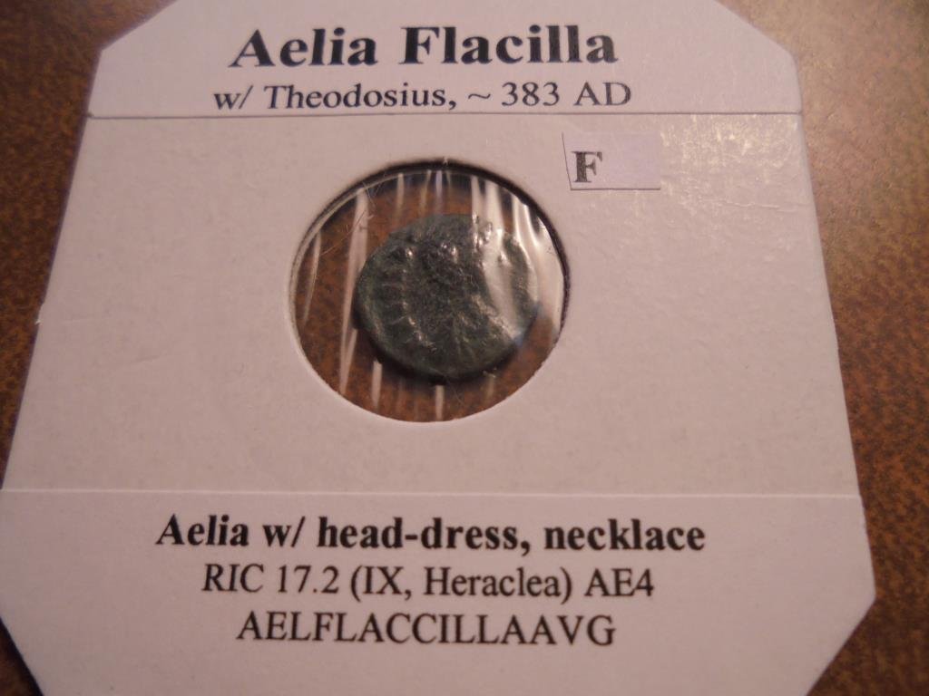383 A.D. AELIA FLACILLA ANCIENT COIN (FINE) (1 of 2)