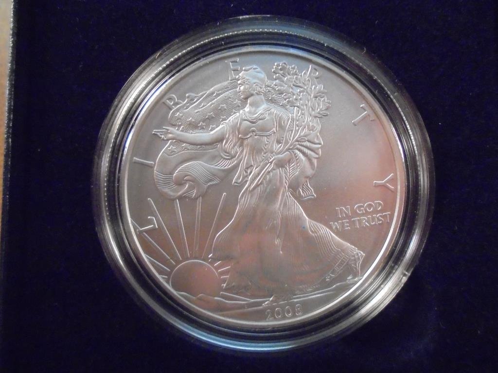 2008-W AMERICAN SILVER EAGLE UNC ORIGINAL US MINT (1 of 2)