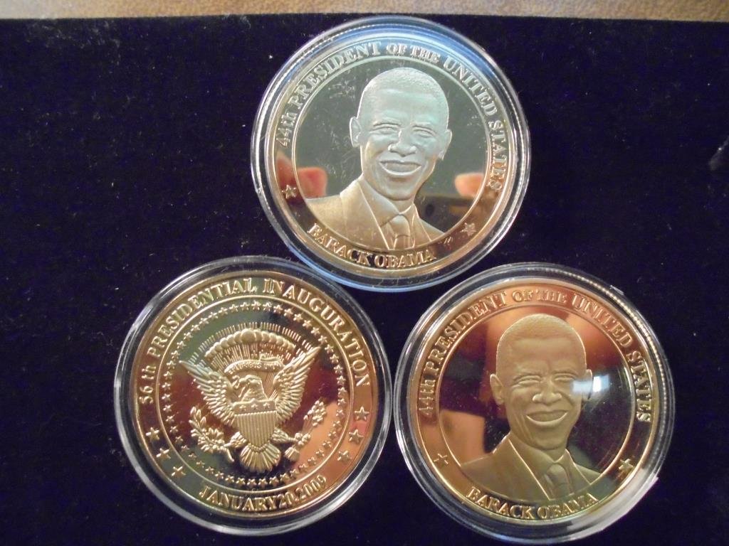 3-2009 BARACK OBAMA INAUGURATION TOKENS (PF) ALL THREE (1 of 2)