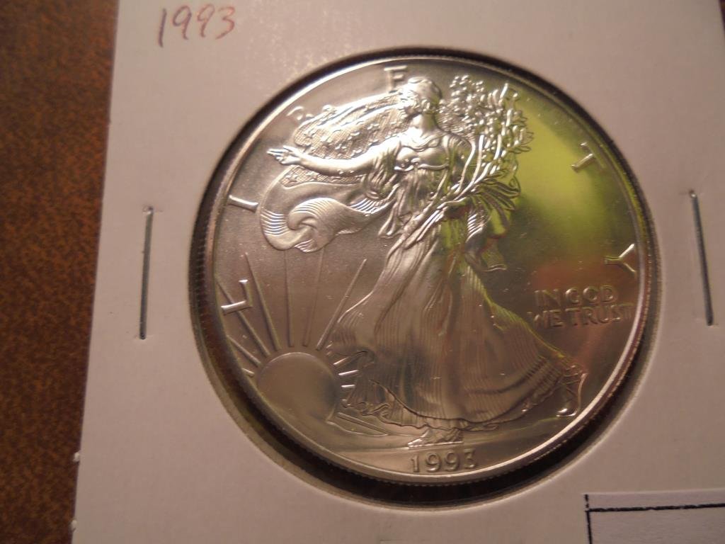 1993 AMERICAN SILVER EAGLE UNC (1 of 2)