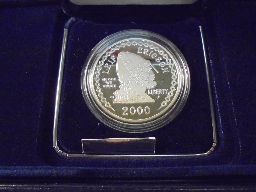 2000-P LEIF ERICSON MILLENNIUM PROOF SILVER DOLLAR (1 of 2)