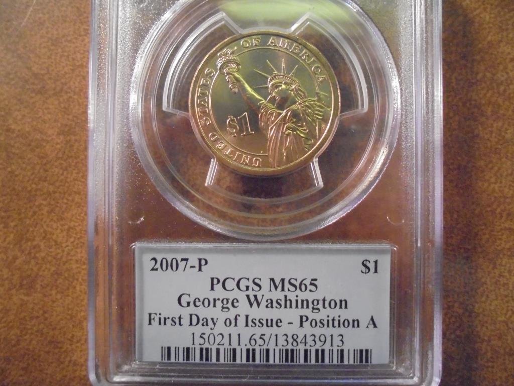 2007-P GEORGE WASHINGTON DOLLAR PCGS MS65 POS. A 1ST (1 of 2)