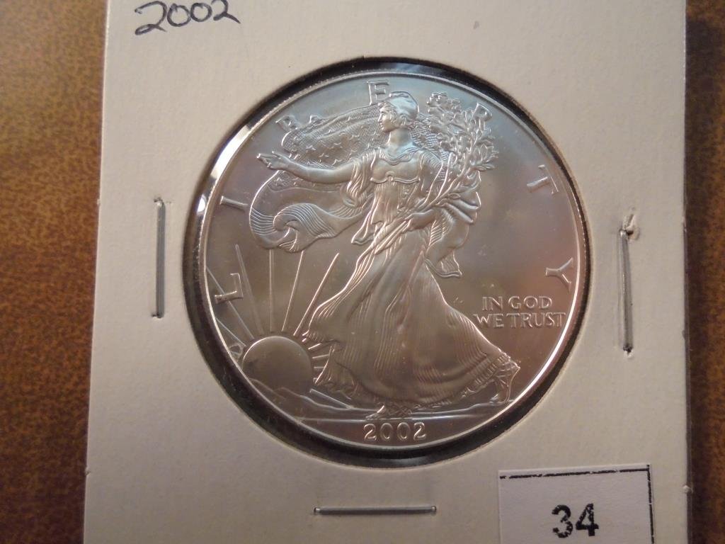 2002 AMERICAN SILVER EAGLE UNC (1 of 2)
