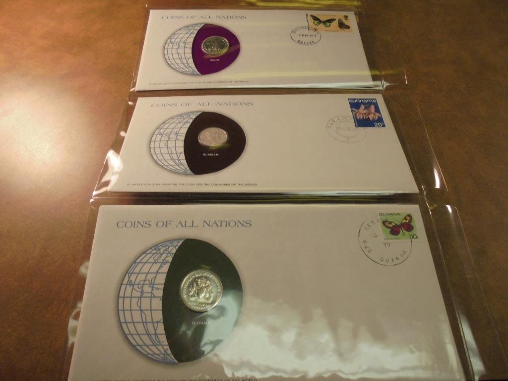 3 COINS OF ALL NATIONS PNC'S BELIZE, SURINAM AND GUYANA: GUYANA