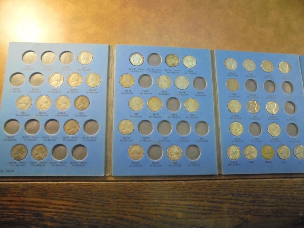 PARTIAL 1938 UP JEFFERSON NICKEL ALBUM 38 PIECES (1 of 2)