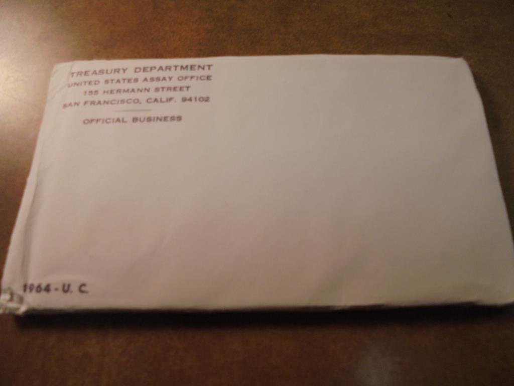 1964 SILVER US MINT SET (UNC) P/D (WITH ENVELOPE) (1 of 2)