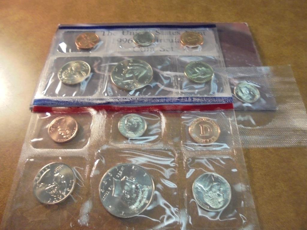 1996 US MINT SET (UNC) P/D (WITH ENVELOPE) INCLUDES (1 of 2)