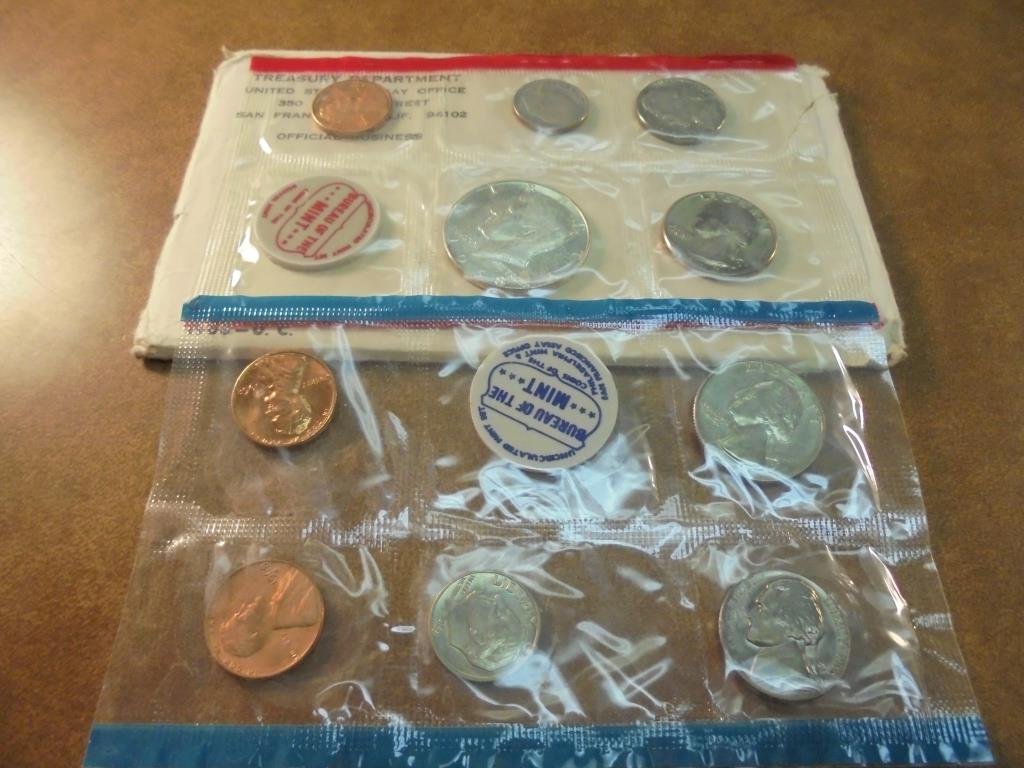 1968 US MINT SET (UNC) P/D/S (WITH ENVELOPE) 40% SILVER (1 of 2)
