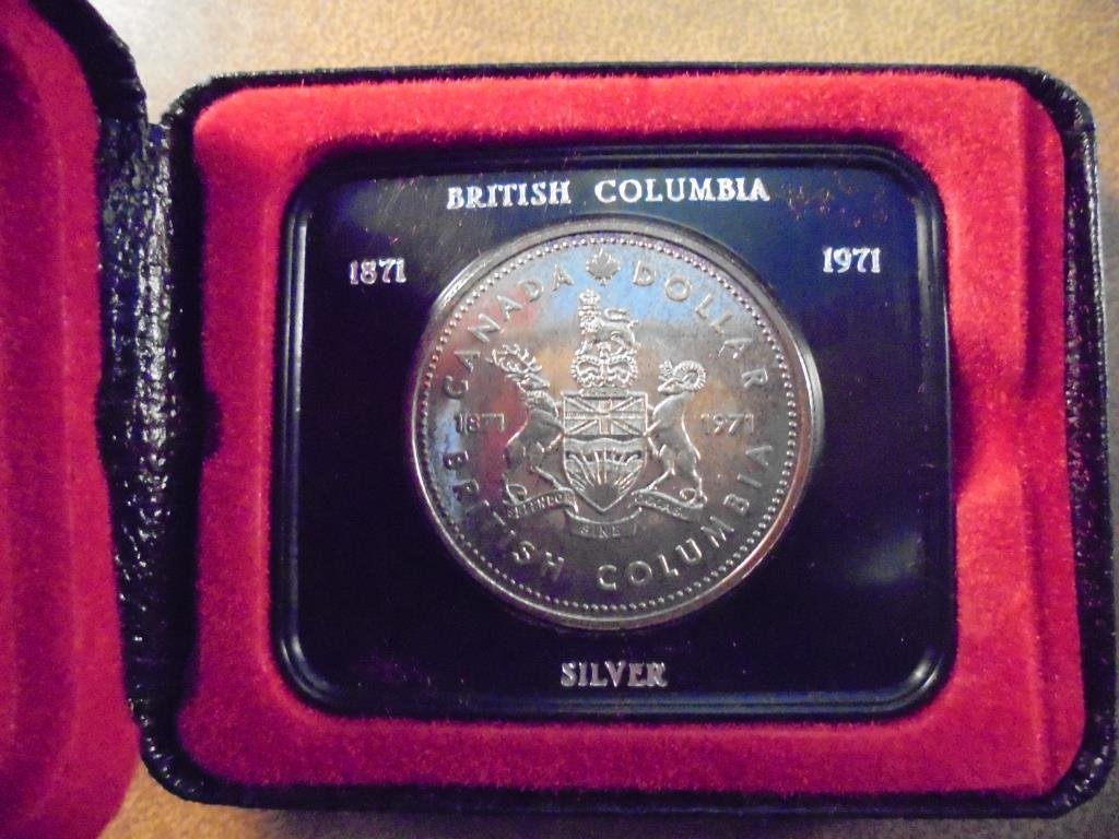1971 CANADA BRITISH COLUMBIA SILVER DOLLAR PROOF, (1 of 2)