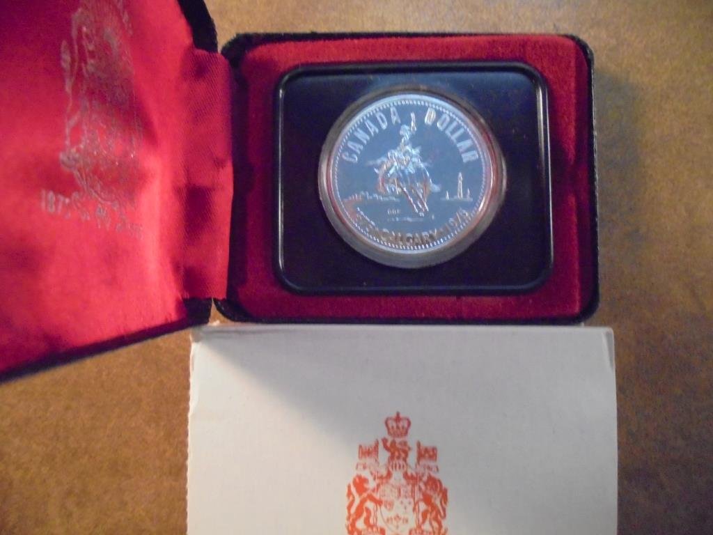 1975 CANADA CALGARY SILVER DOLLAR PROOF .3750 OZ. ASW, (1 of 2)