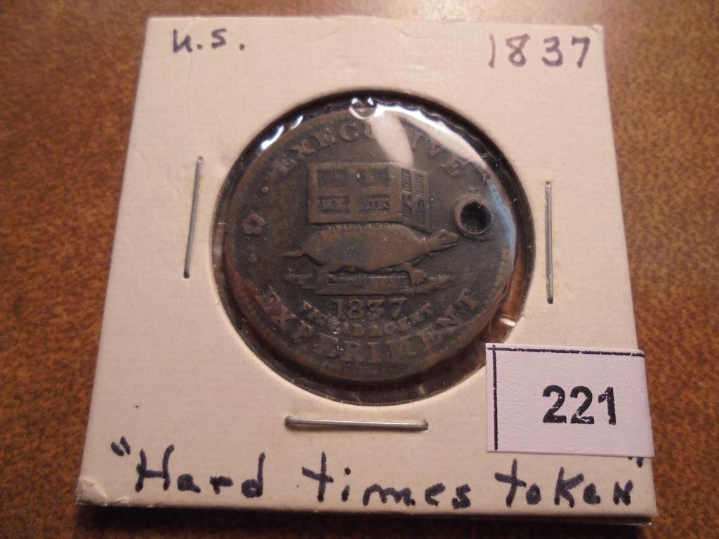1837 HARD TIMES TOKEN HOLED (1 of 2)
