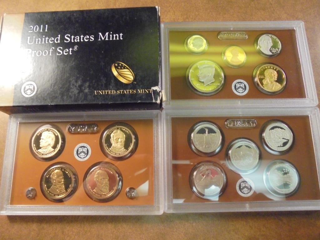 2011 US PROOF SET (WITH BOX) 14 PIECES INCLUDES (1 of 2)