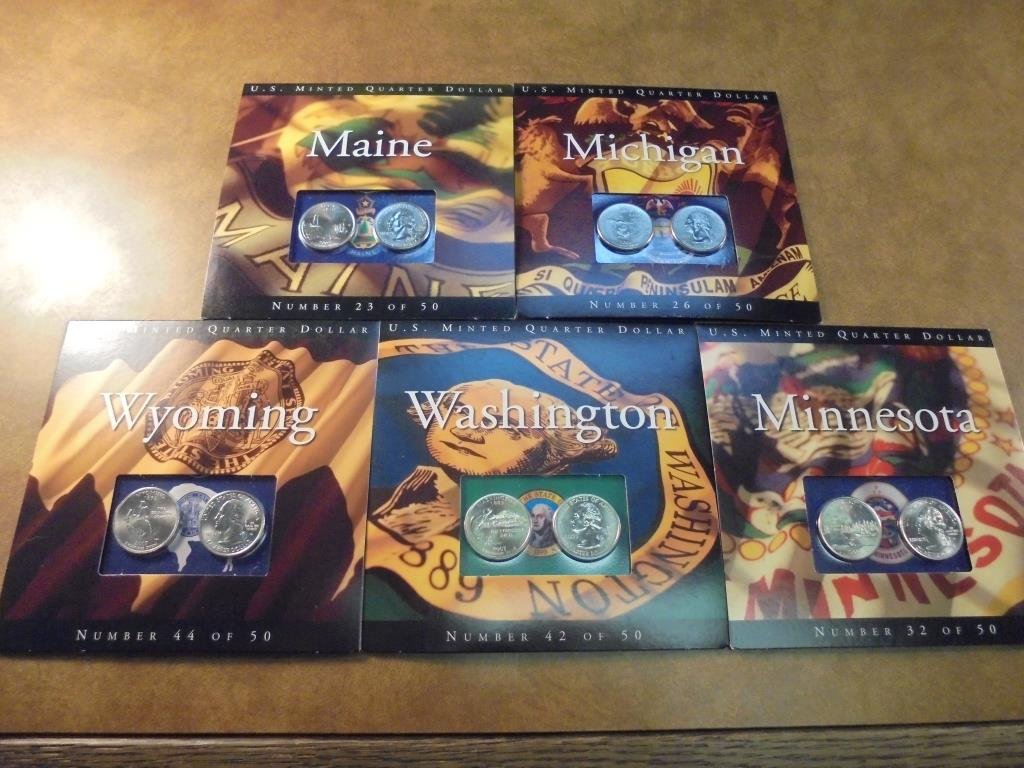 5 ASSORTED 50 STATE QUARTER P & D UNC SETS ORIGINAL US (1 of 2)