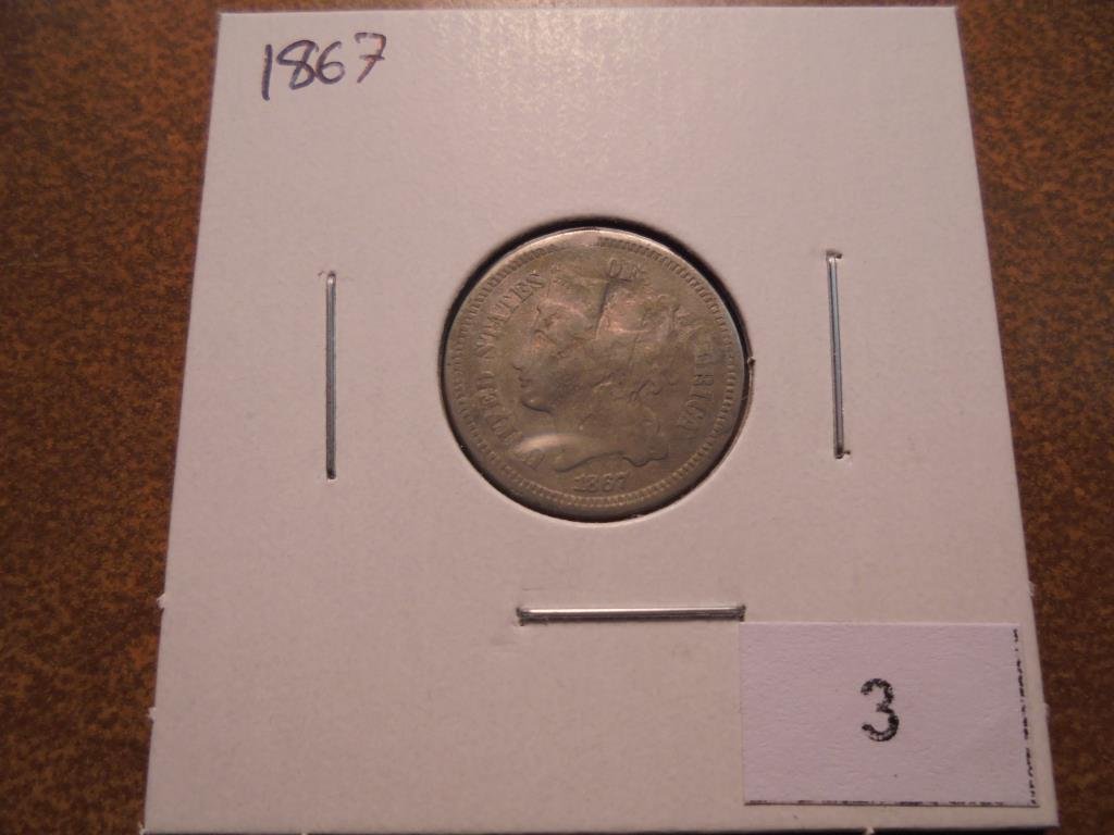 1867 THREE CENT PIECE (NICKEL) (1 of 2)