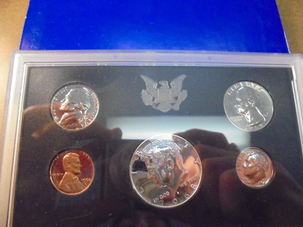 1968 US PROOF SET WITH BOX, 40% SILVER JFK HALF (1 of 2)