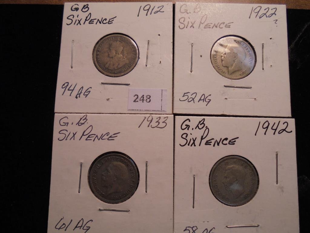 1912,22,33 & 42 GREAT BRITAIN SILVER 6 PENCE (1 of 2)
