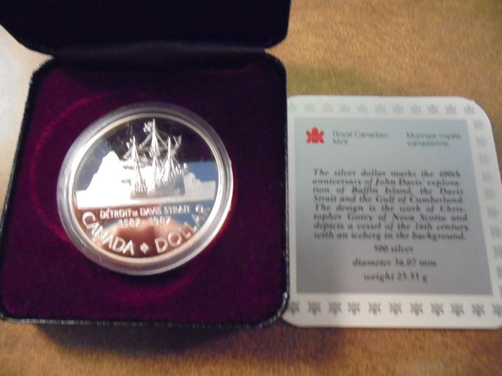 1997 CANADA DAVIS STRAIT SILVER DOLLAR PROOF .7487 OZ. (1 of 2)