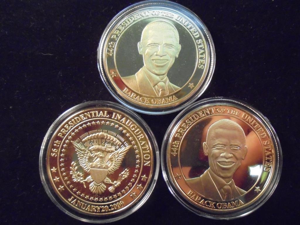 3-2009 BARACK OBAMA INAUGURATION TOKENS (PF) ALL THREE (1 of 2)