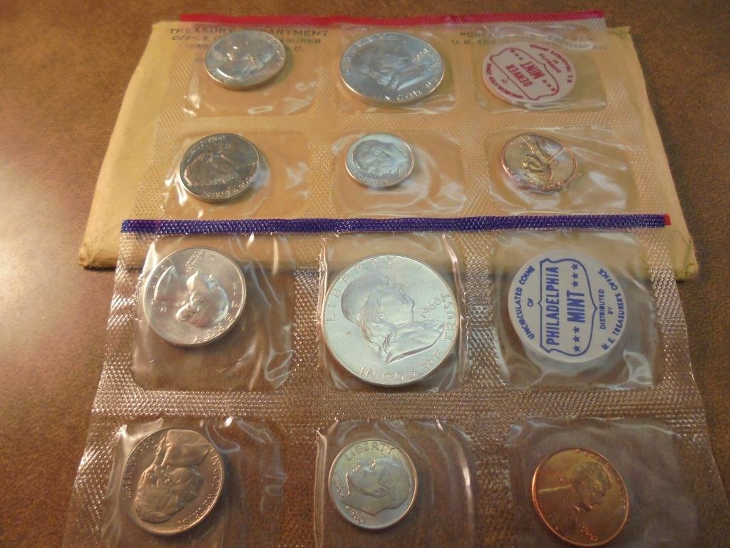1960 SILVER US MINT SET (UNC) P/D (WITH ENVELOPE) (1 of 2)