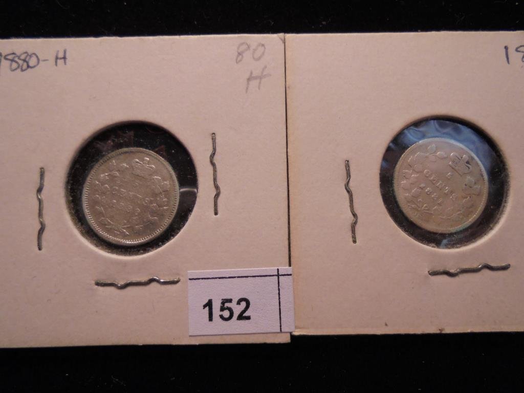 1880-H & 1881-H CANADA SILVER 5 CENTS (1 of 2)