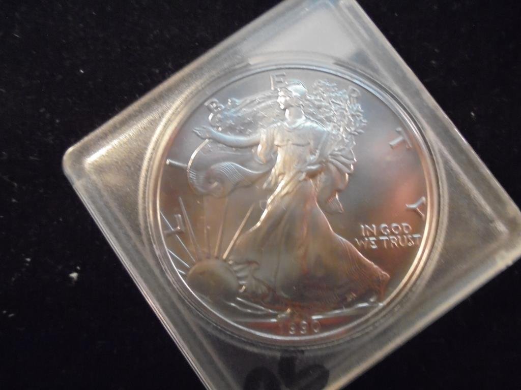 1990 AMERICAN SILVER EAGLE UNC (1 of 2)