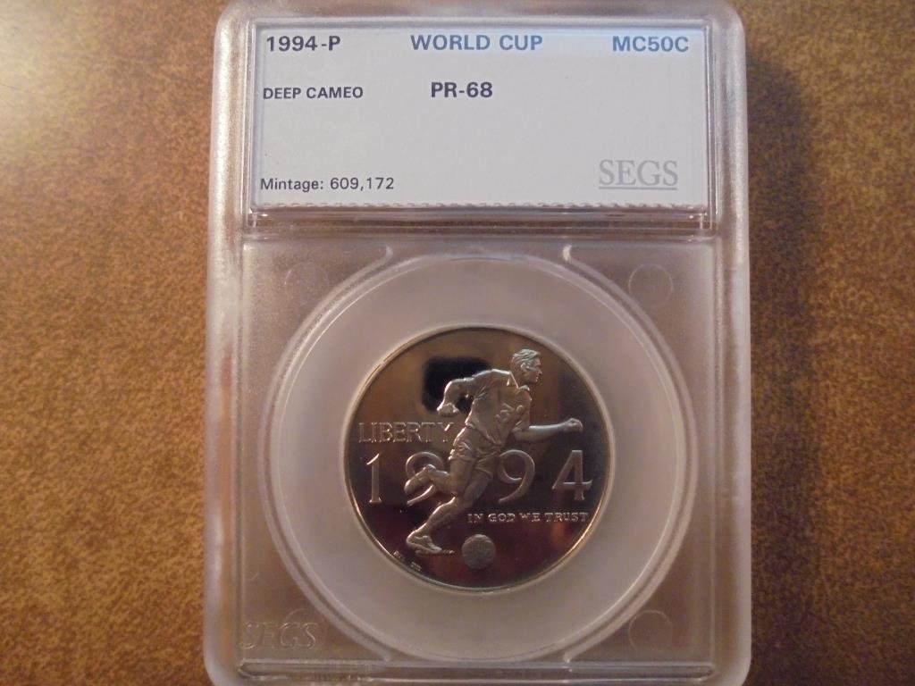 1994-P WORLD CUP HALF DOLLAR DEEP CAMEO PROOF SEGS SLAB (1 of 2)