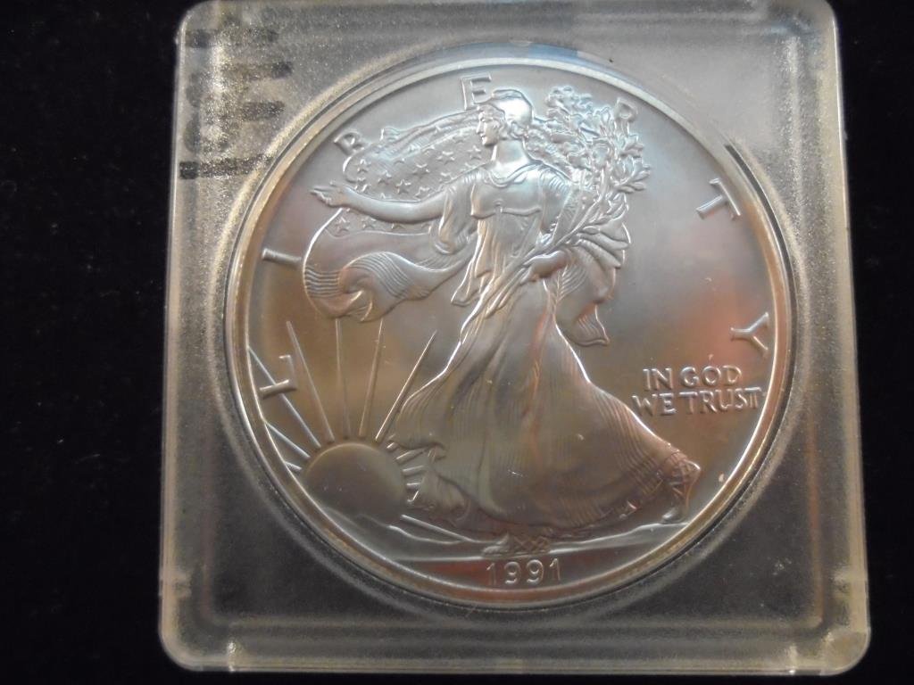1991 AMERICAN SILVER EAGLE UNC (1 of 2)
